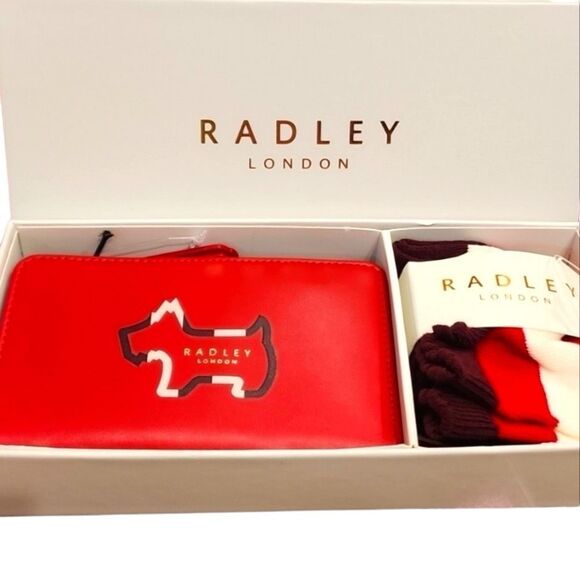 Radley London Shadow Blazer Shadow Leather Zip Wallet & Stripe Socks - Picture 1 of 13